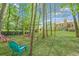 A spacious backyard featuring a swing set, mature trees, and green grass at 435 Flowering Trl, Grayson, GA 30017