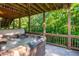 Hot tub on the deck overlooking a lush green landscape provides ultimate relaxation at 1496 Shadowrock Dr, Marietta, GA 30062