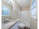 Bathroom features a single sink vanity and a shower at 2091 Moon Drive Sw, Conyers, GA 30094