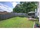 Enjoy this lush backyard featuring a patio area, privacy fence, and mature trees at 2908 Cottesford Se Way, Smyrna, GA 30080