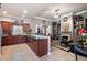 Spacious kitchen with stainless steel appliances that opens to the living area at 530 Mount Park Dr, Powder Springs, GA 30127