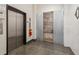 Elevator lobby with stainless steel elevator and metal and wood paneling at 87 Peachtree Sw St # 209, Atlanta, GA 30303