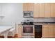Cozy kitchen with stainless steel appliances, light wood cabinetry, and dining nook at , Atlanta, GA 30306