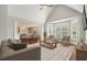 Bright living room with large windows, vaulted ceilings, and a cozy seating arrangement at 402 Lake Point Trce, Canton, GA 30114