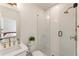 Modern bathroom with glass-enclosed shower, stylish fixtures, and a sleek vanity, perfect for a spa-like experience at 2996 Treeside Ter, Marietta, GA 30066