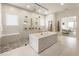 Serene bathroom featuring a modern tub and an adjacent walk-in shower with multiple shower heads and a mosaic floor at 2996 Treeside Ter, Marietta, GA 30066
