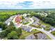 Aerial view of a suburban neighborhood with well-maintained homes and lush green landscaping at 3390 Meadow Grass Drive, Dacula, GA 30019