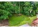 Spacious backyard with mature trees and deck at 3210 Roseheath Ln, Lithonia, GA 30038