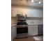 Updated kitchen featuring stainless steel appliances and white cabinets at 206 River Run Dr, Atlanta, GA 30350