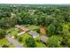 Aerial view of a well-maintained home with large backyard, surrounded by dense trees at 1055 Delmont Ter, Roswell, GA 30075