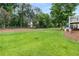 Expansive green backyard featuring mature trees providing ample shade at 1055 Delmont Ter, Roswell, GA 30075