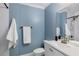 Bathroom showcasing walk-in shower, and modern vanity at 1055 Delmont Ter, Roswell, GA 30075