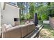 Backyard patio featuring comfortable outdoor seating and entertainment area with a mounted TV at 5120 Falcon Chase Ln, Atlanta, GA 30342