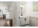 Tastefully designed powder room with decorative mirror and modern fixtures at 5120 Falcon Chase Ln, Atlanta, GA 30342