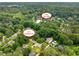 Aerial view displays the home’s location near the lush greenery and Lake Avondale at 916 Stratford Rd, Avondale Estates, GA 30002