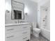 Stylish bathroom with modern vanity, large mirror, and walk-in shower at 3376 Peachtree Rd # 1, Atlanta, GA 30326