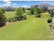 Expansive backyard with lush green lawn, well-maintained landscaping, and a charming wooded area at 4440 Atwood Dr, Cumming, GA 30040