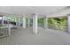 Large covered deck with railing overlooks the backyard with lush greenery at 55 Bransford Rd, Sandy Springs, GA 30324