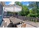 Inviting deck with umbrella and table set for outdoor dining, perfect for entertaining at 429 Oakland Ave, Atlanta, GA 30312