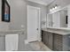 This bathroom features an undermount sink, beautiful countertop, and framed mirror at 89 Somerset Ln, Cartersville, GA 30121