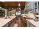 Gourmet kitchen features stainless appliances, white subway tile, and light-colored cabinets at 965 Tiverton Ln, Alpharetta, GA 30022