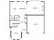 Detailed first floor plan showing kitchen, living room, dining area, and garage dimensions at 3086 Frazier Walk, Decatur, GA 30033
