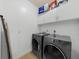 Laundry room equipped with washer, dryer, and storage cabinets at 3086 Frazier Walk, Decatur, GA 30033