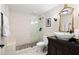 Luxury bathroom with walk-in shower, pebble floors, and updated fixtures at 4115 Gold Mill Rdg, Canton, GA 30114