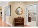 Hallway view with hardwood floors, leading into a bedroom at 4115 Gold Mill Rdg, Canton, GA 30114