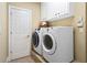 Convenient laundry room with washer, dryer, and storage cabinets at 4115 Gold Mill Rdg, Canton, GA 30114