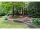 Beautifully landscaped backyard with stone retaining wall and garden, perfect for relaxing at 4429 Windsor Oaks Cir, Marietta, GA 30066