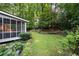 A lush backyard oasis with a screened porch overlooking mature landscaping at 4429 Windsor Oaks Cir, Marietta, GA 30066