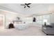 Spacious main bedroom with vaulted ceiling, ceiling fan, and plantation shutters at 4429 Windsor Oaks Cir, Marietta, GA 30066