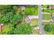 Aerial top-down view showcasing a well-maintained home and lush greenery at 919 Rock Oak Ln, Lawrenceville, GA 30046