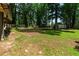 Expansive backyard with a mix of grassy areas, mature trees and playground equipment at 919 Rock Oak Ln, Lawrenceville, GA 30046