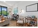 Bright living space with a workstation, stylish seating, and a bar cart for entertaining at 112 Rogers Street Ne # 410, Atlanta, GA 30317