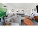 Open living space with modern kitchen, sleek island, and comfortable seating area featuring contemporary decor and hardwood floors at 112 Rogers Street Northeast Ne St # 410, Atlanta, GA 30317
