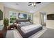 Cozy bedroom featuring a comfortable bed, large windows, and stylish decor at 2988 Belfaire Lake Dr, Dacula, GA 30019