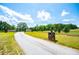 Long, stone-pillar lined driveway leading to private estate at 1050 Denton Rd, Douglasville, GA 30134