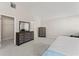 Vaulted ceiling bedroom with carpet, modern dresser set, and large closet at 403 Sonja Ln, Loganville, GA 30052