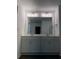Double vanity with gray cabinetry, a large mirror, and modern lighting fixtures, creating a bright and stylish space at 3848 Hester St, Duluth, GA 30097