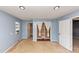 This bedroom offers a window, closet with curtains, and easy access to the bathroom at 916 Forest Pointe Way, Jonesboro, GA 30238