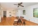 Open kitchen and dining area features wood floors, and a door leading to the backyard at 3431 Alcan Way, Tucker, GA 30084