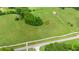 Expansive aerial view of a verdant field, intersected by a road, showcasing the property's surroundings at 3517 Plunkett Rd, Stonecrest, GA 30038