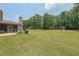 Large backyard with a playground and beautiful tree line at 265 Enfield Ln, Mcdonough, GA 30252