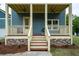 Charming front porch with dual ceiling fans and white railings leading to the front door at 1993 Reynolds Sw Dr, Atlanta, GA 30315