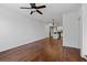 Living room featuring hardwood floors and an open view to kitchen at 400 17Th Nw St # 1321, Atlanta, GA 30363