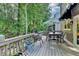Wooden deck with an umbrella and outdoor seating perfect for relaxation at 10000 Barston Ct, Johns Creek, GA 30022