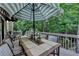 Comfortable deck with a view of the woods at 10000 Barston Ct, Johns Creek, GA 30022