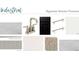 Bathroom interior design materials featuring tile, hardware, faucet, and flooring samples at 1598 Driggs Nw Dr # 163, Atlanta, GA 30318